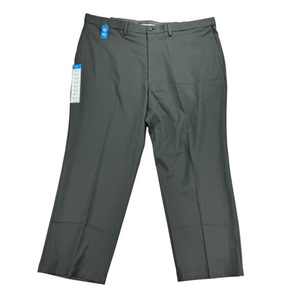 Haggar Mens Big & Tall Cool 18 Pro Classic Fit Stretch Dress Pants Gray 44x29 - Picture 1 of 4